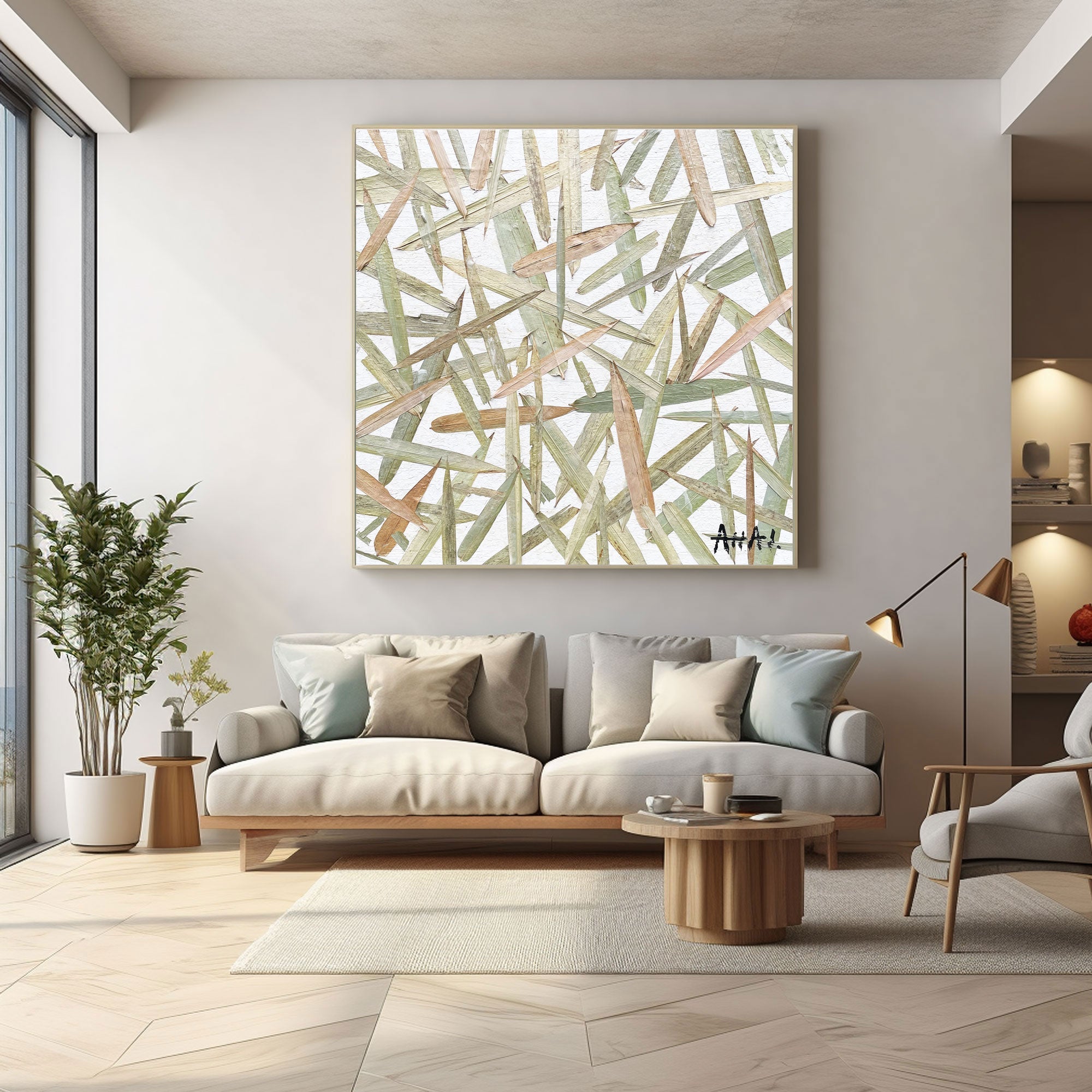 Abstract Painting "Gröna Drömmar”