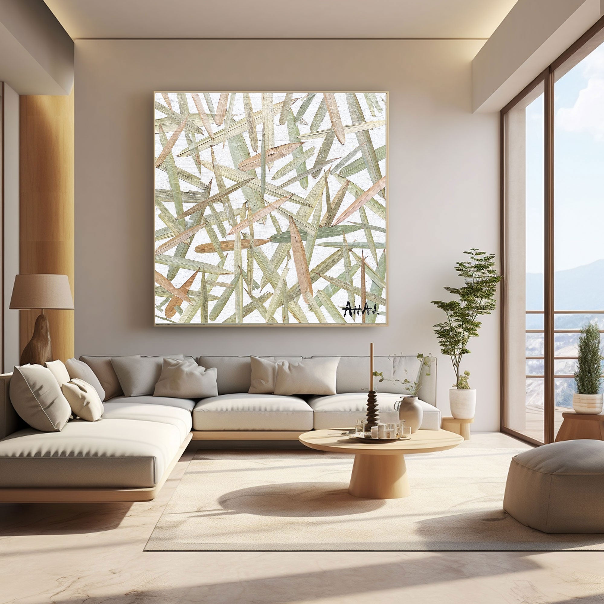 Abstract Painting "Gröna Drömmar”