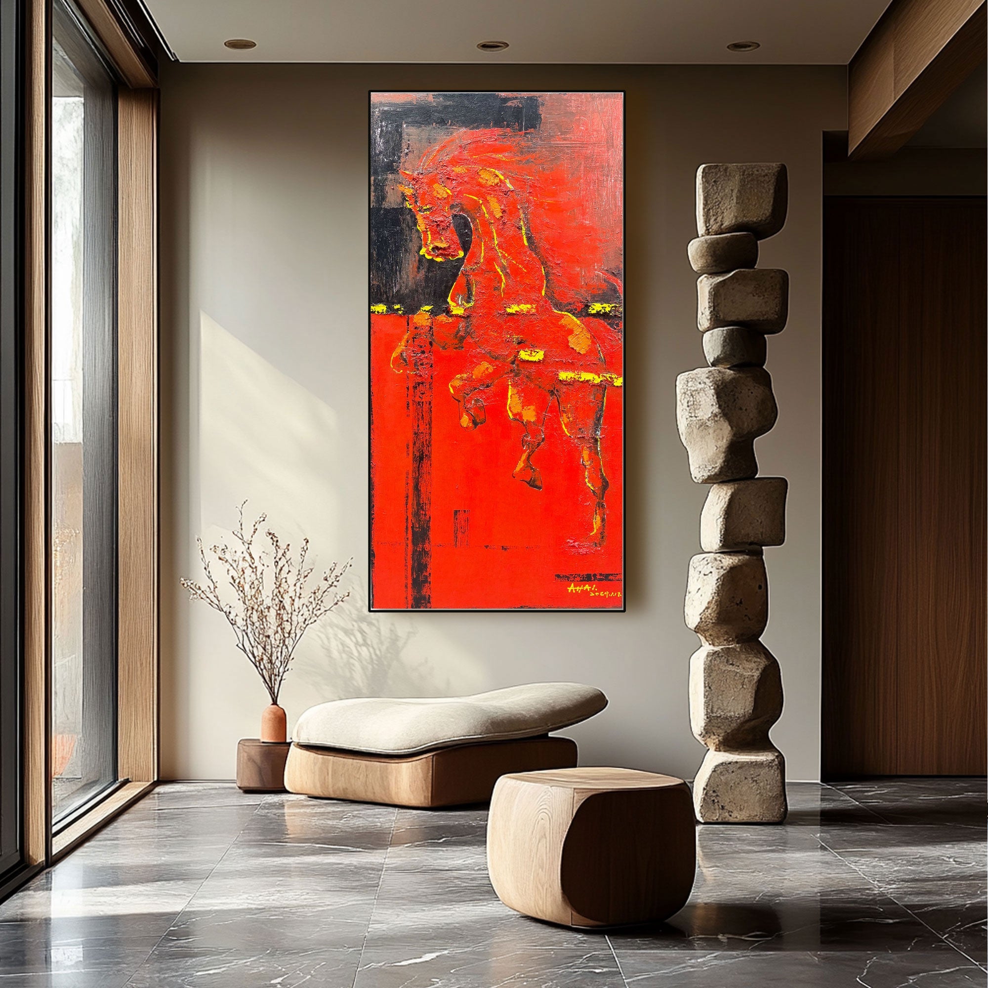 Abstract Painting "R?dhetens Kraft"