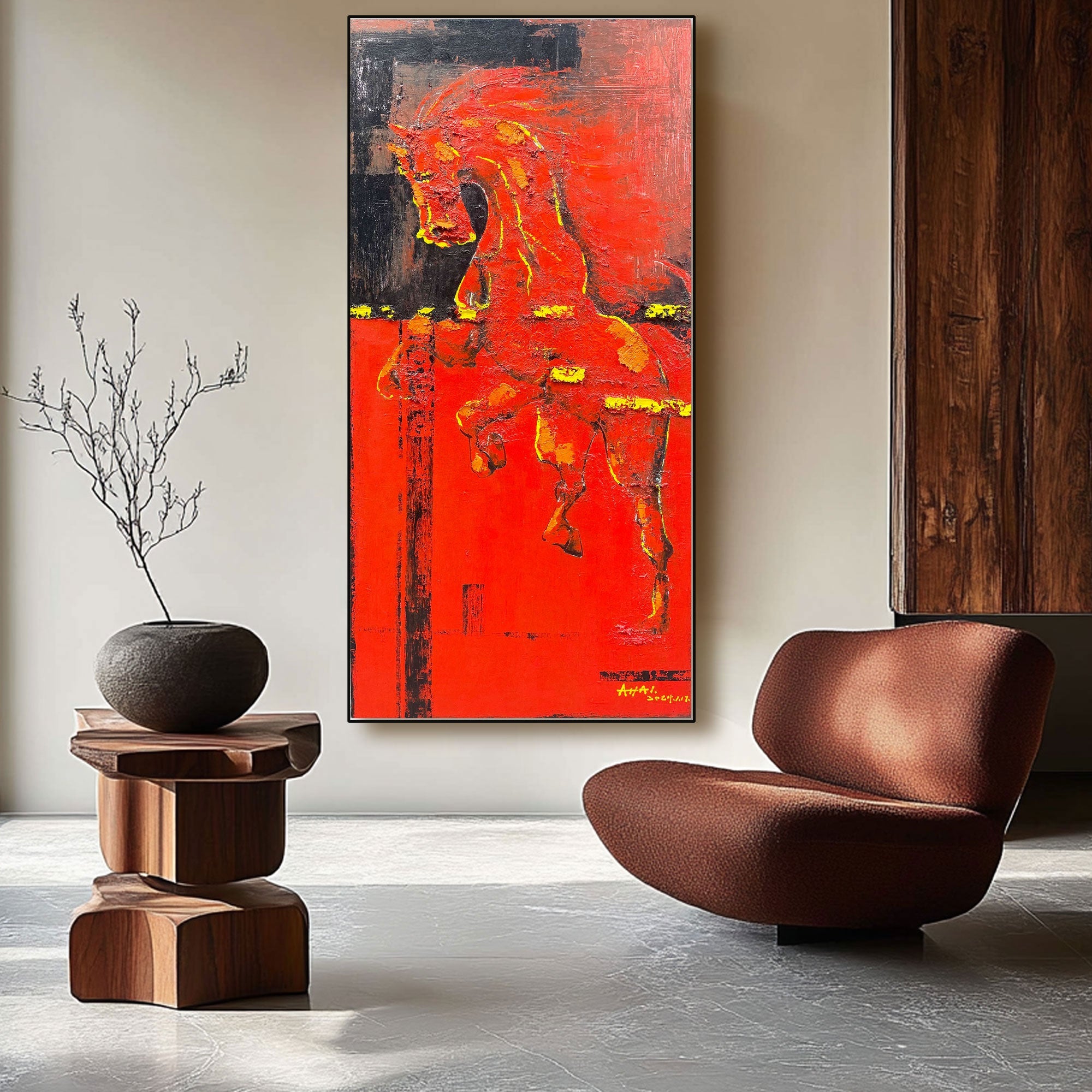 Abstract Painting "R?dhetens Kraft"