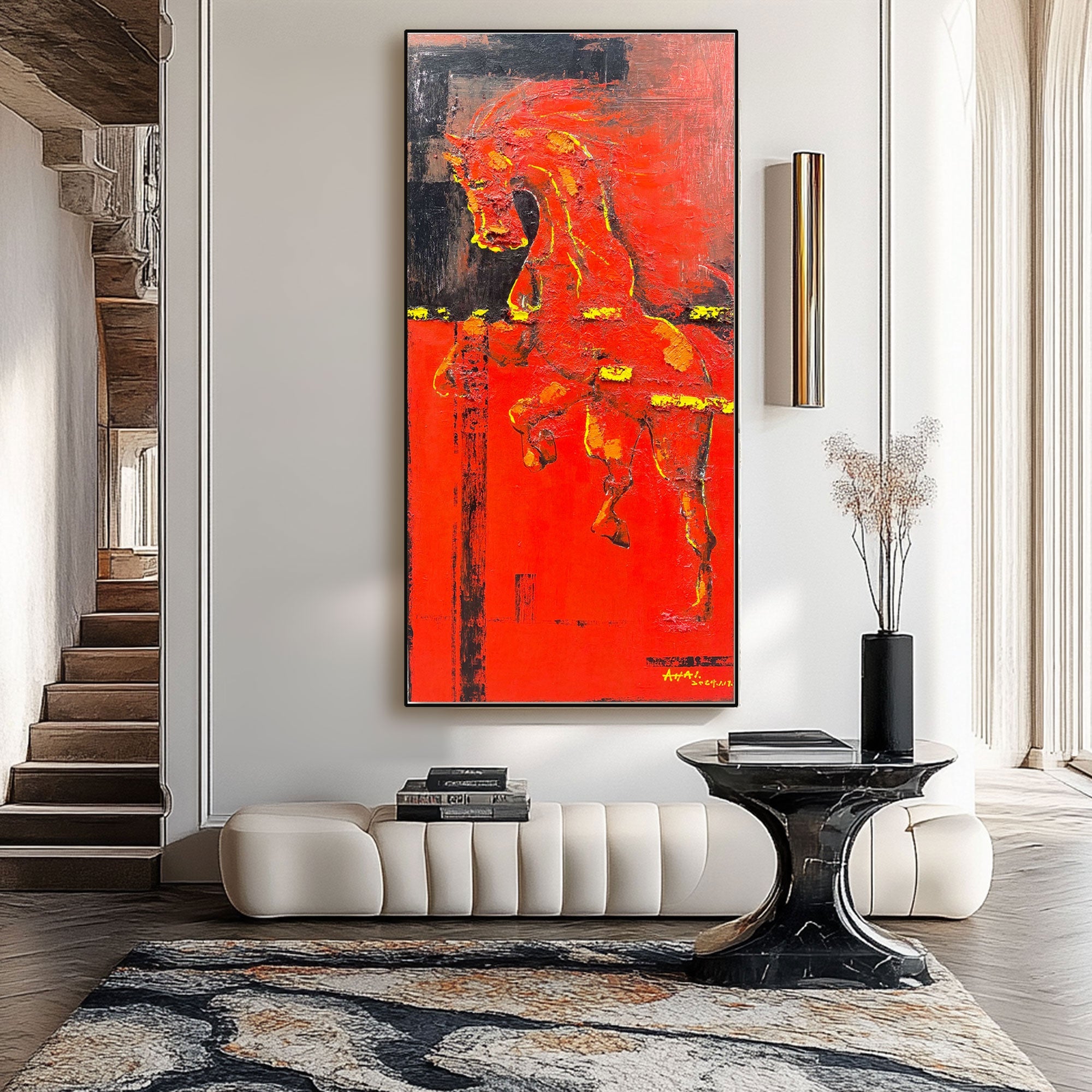 Abstract Painting "R?dhetens Kraft"