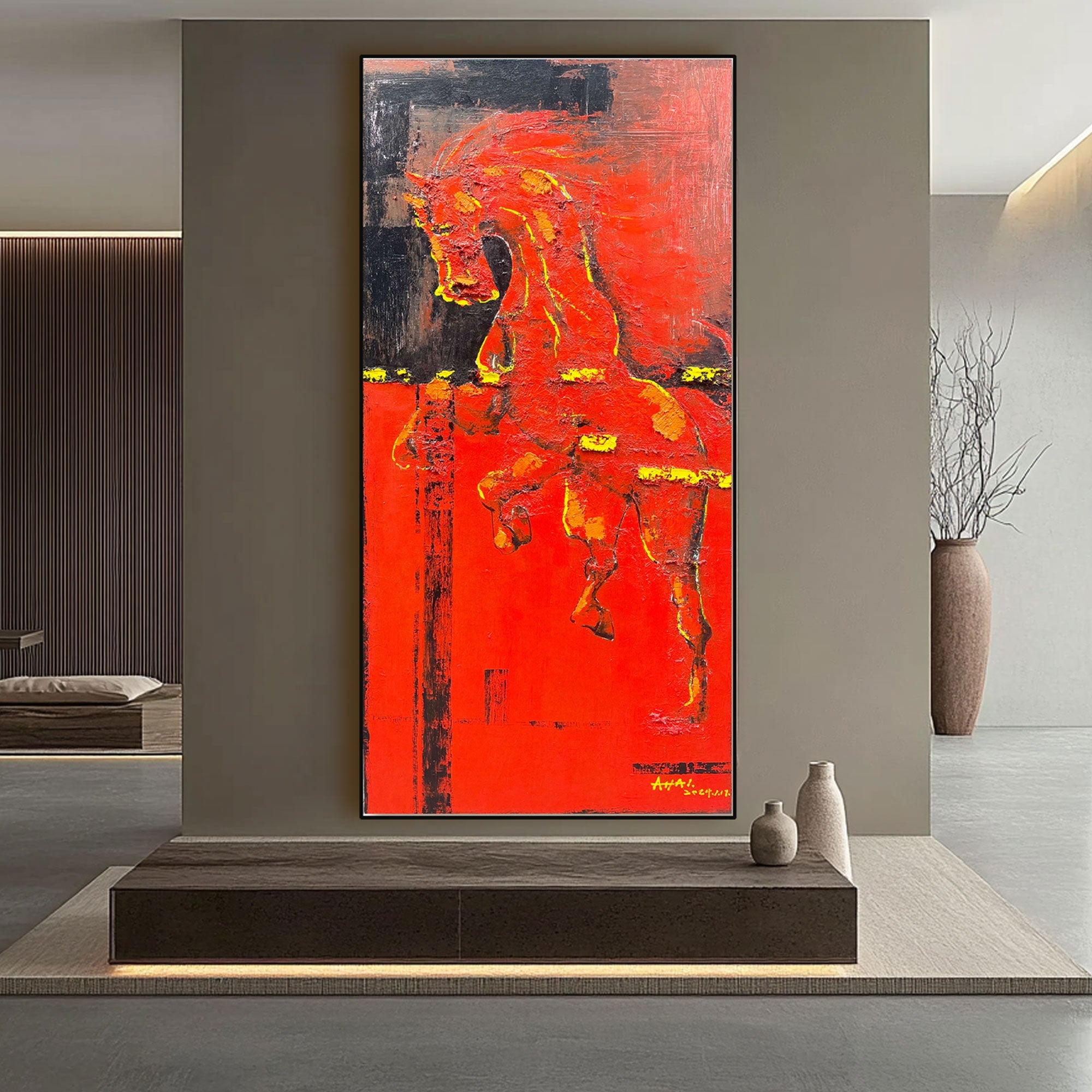 Abstract Painting "R?dhetens Kraft"