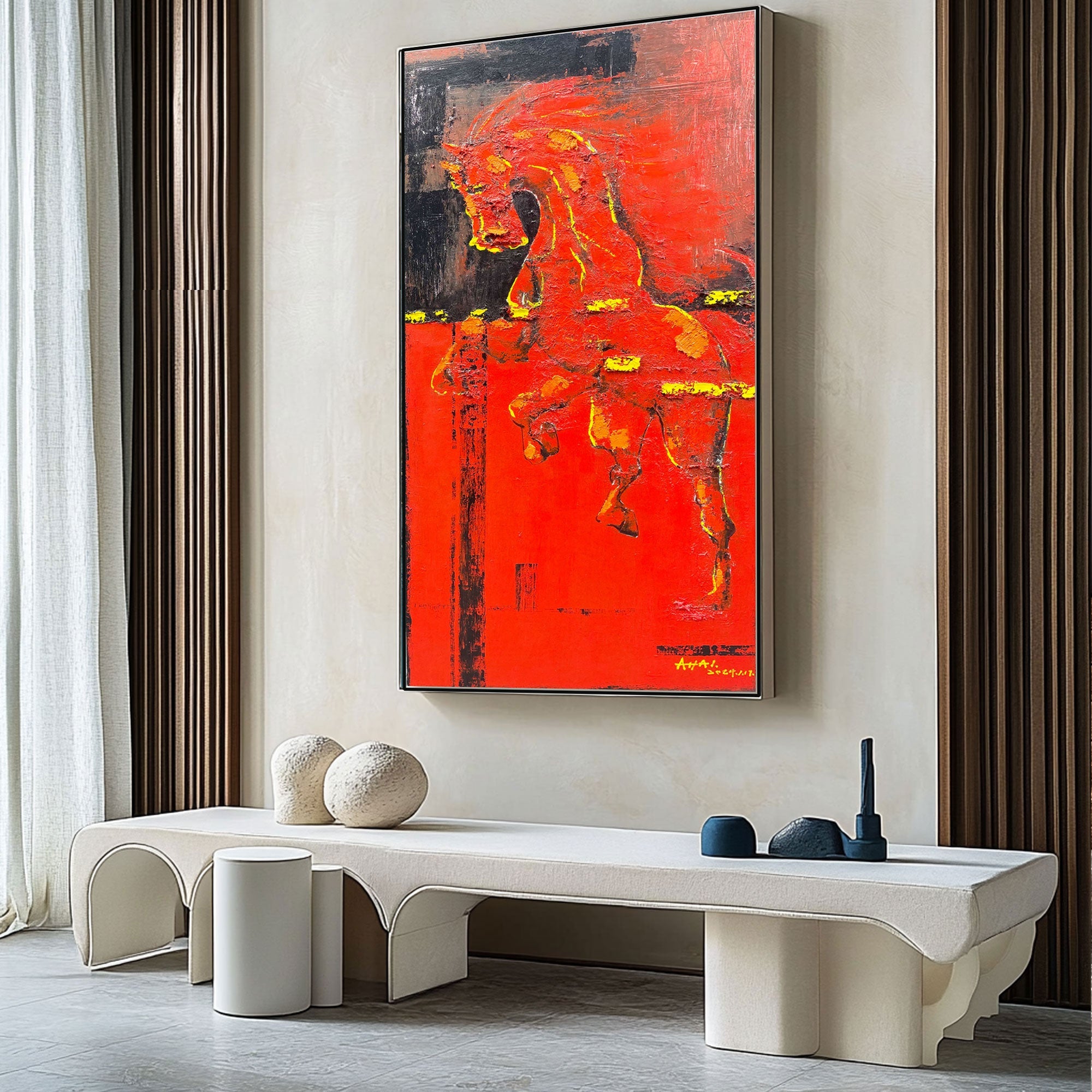 Abstract Painting "R?dhetens Kraft"