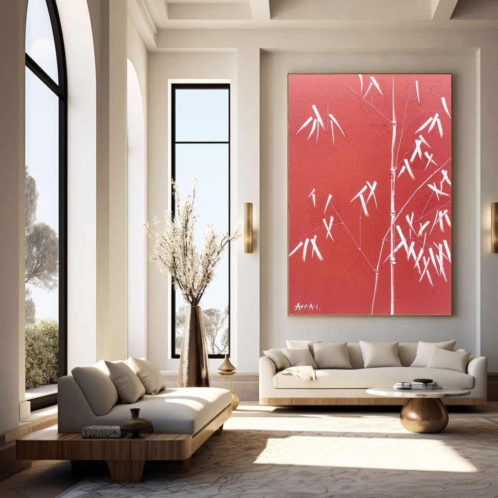 Abstract Painting "Röda Bambu”