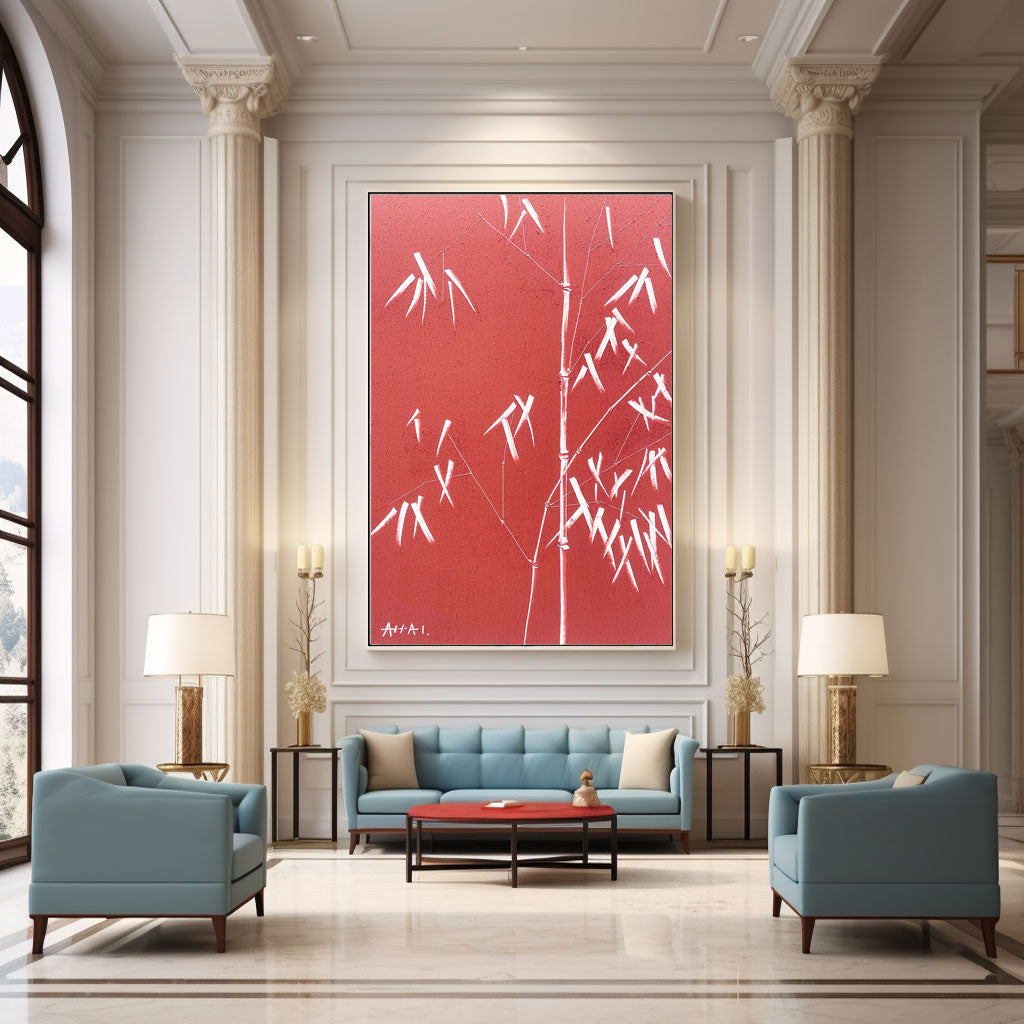 Abstract Painting "Röda Bambu”