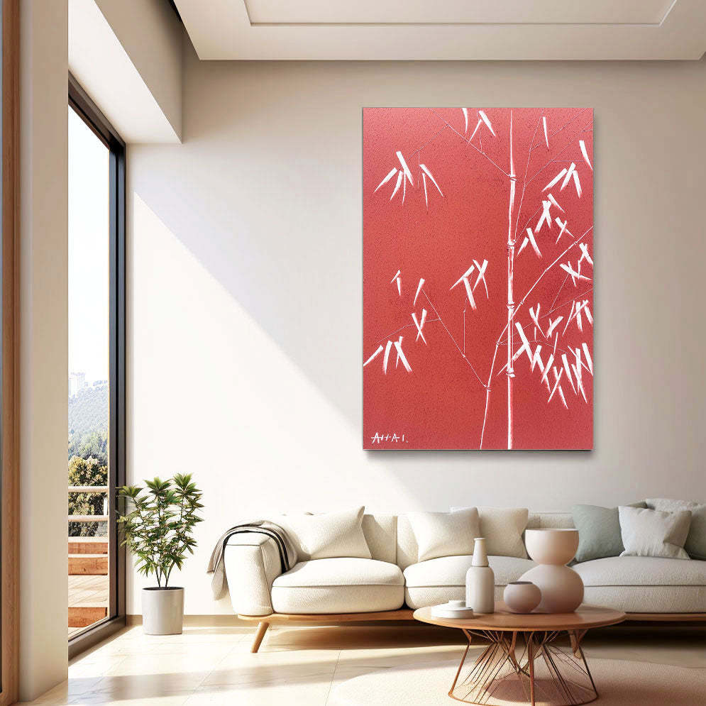 Abstract Painting "Röda Bambu”
