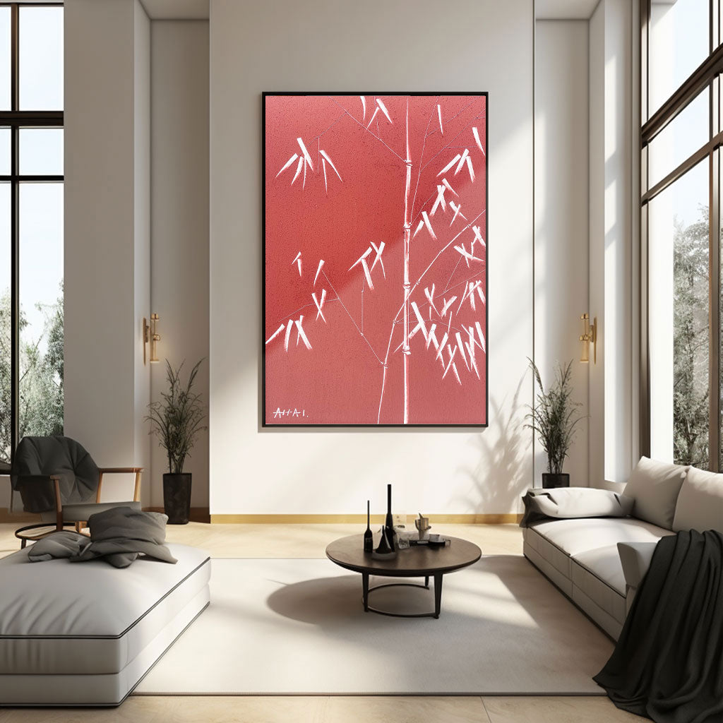 Abstract Painting "Röda Bambu”