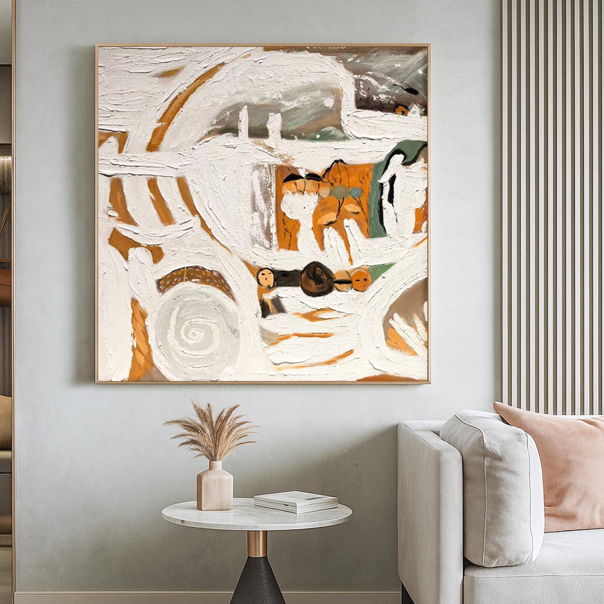 Textured Abstract Expressionist Oil Painting | Earth Tone Thick Impasto Art on Canvas | Original Handmade Emotional Wall Decor