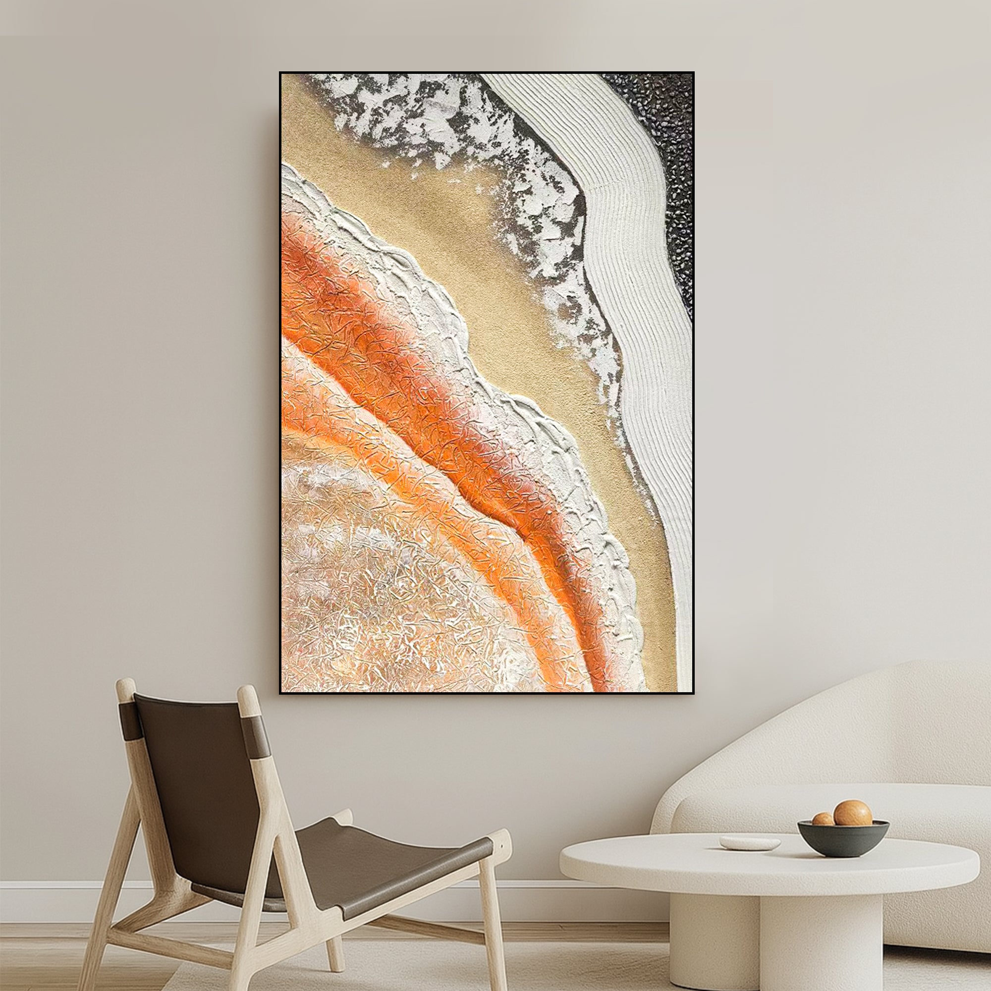 Textured Abstract Wall Art Original Hand Painted Canvas | Earth Tone Geode Inspired Painting | 3D Organic Landscape Art for Modern Decor