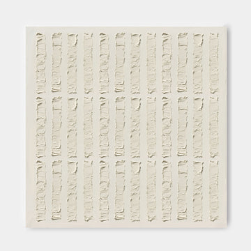 The image is a simple, minimalist artwork consisting of a repeating pattern of vertical lines on a white background.