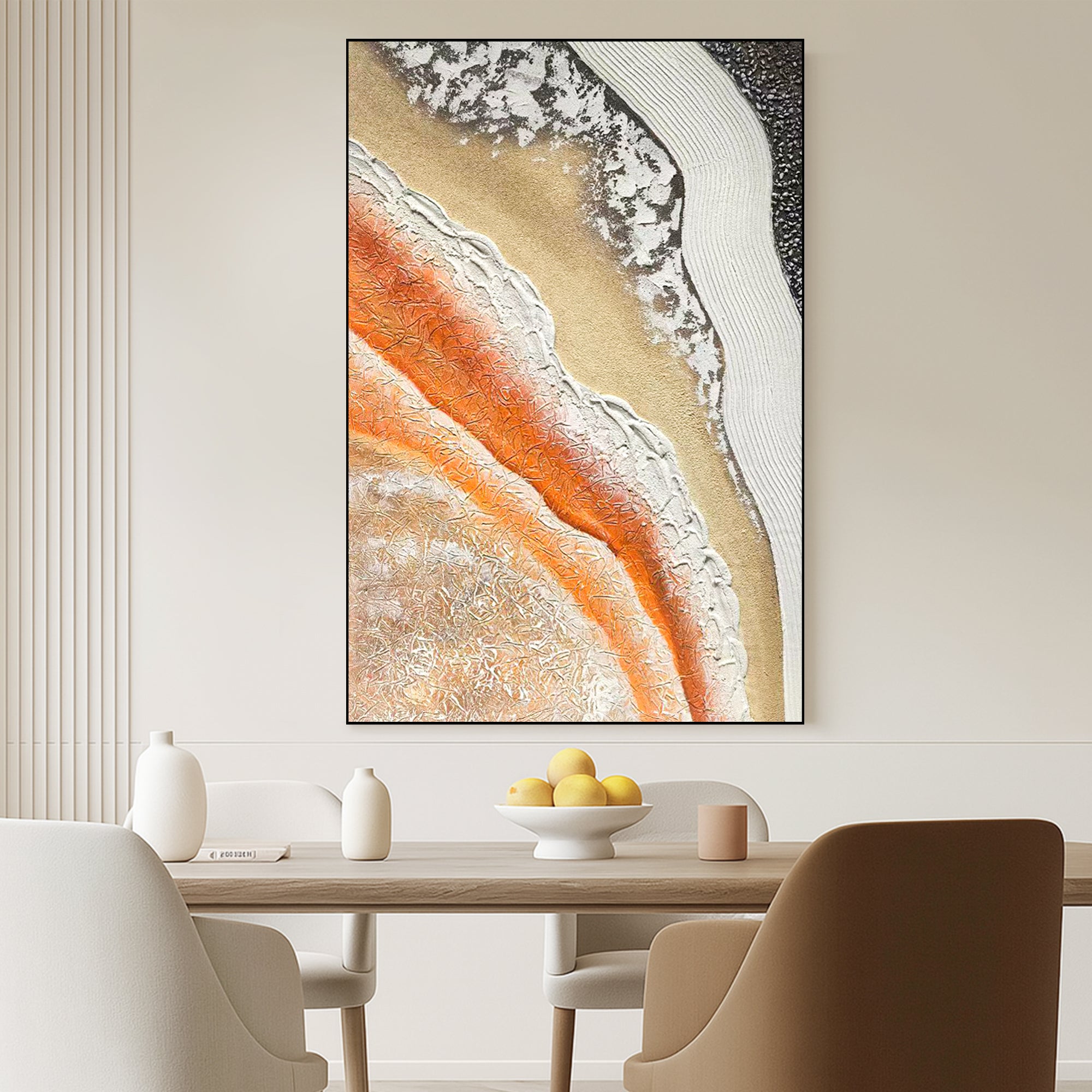 Textured Abstract Wall Art Original Hand Painted Canvas | Earth Tone Geode Inspired Painting | 3D Organic Landscape Art for Modern Decor