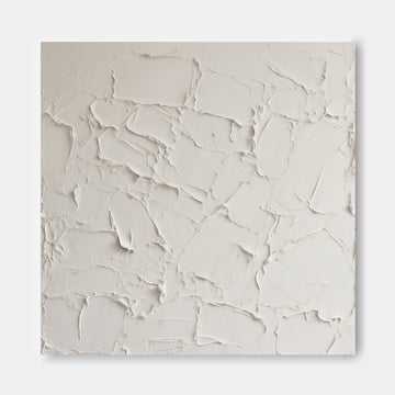 The image is a plain white surface with a textured, uneven appearance, resembling a wall or a canvas.