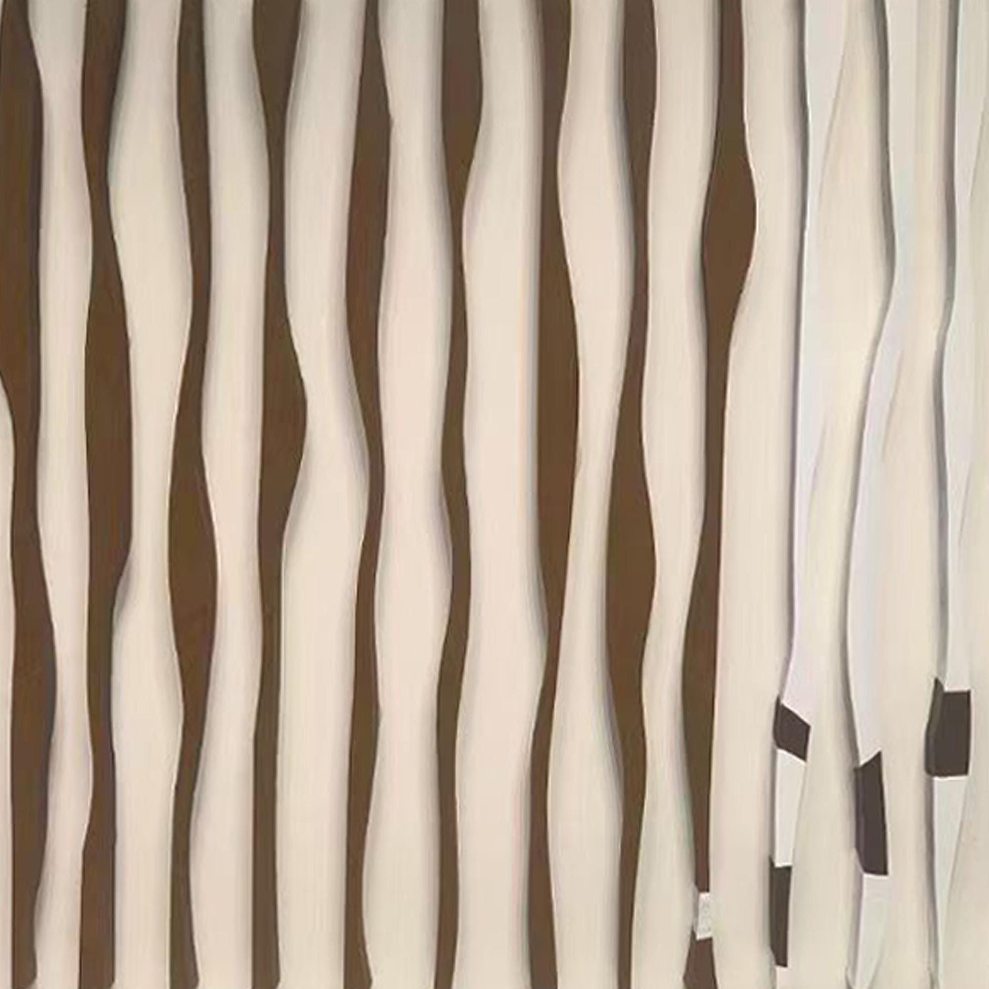 Neutral Abstract Wavy Line Oil Painting on Canvas, Modern Hand Painted 3D Wall Art, Beige Brown Minimalist Texture Artwork for Living Room