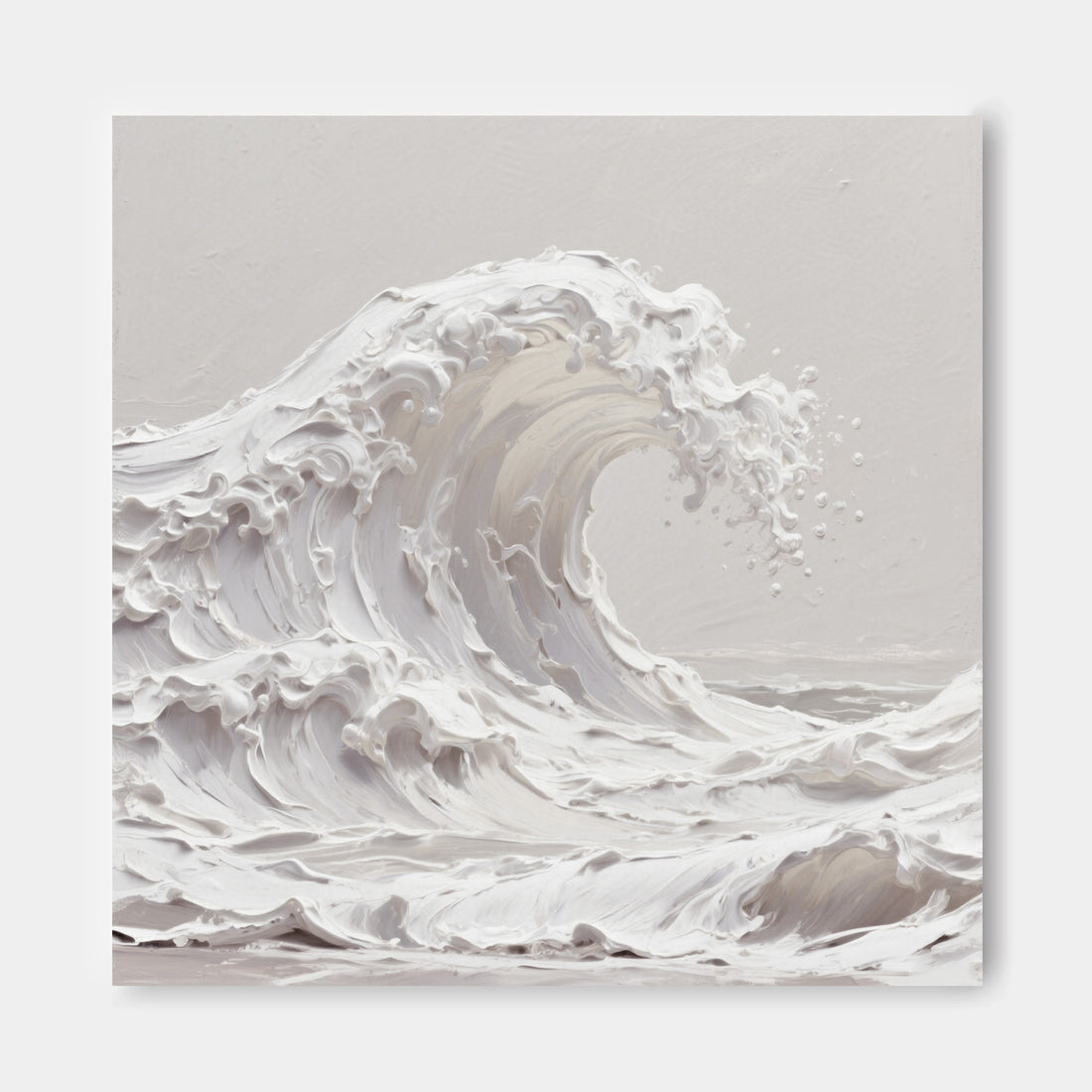 a large, curling wave with a white, foamy texture, creating a sense of movement and power.
