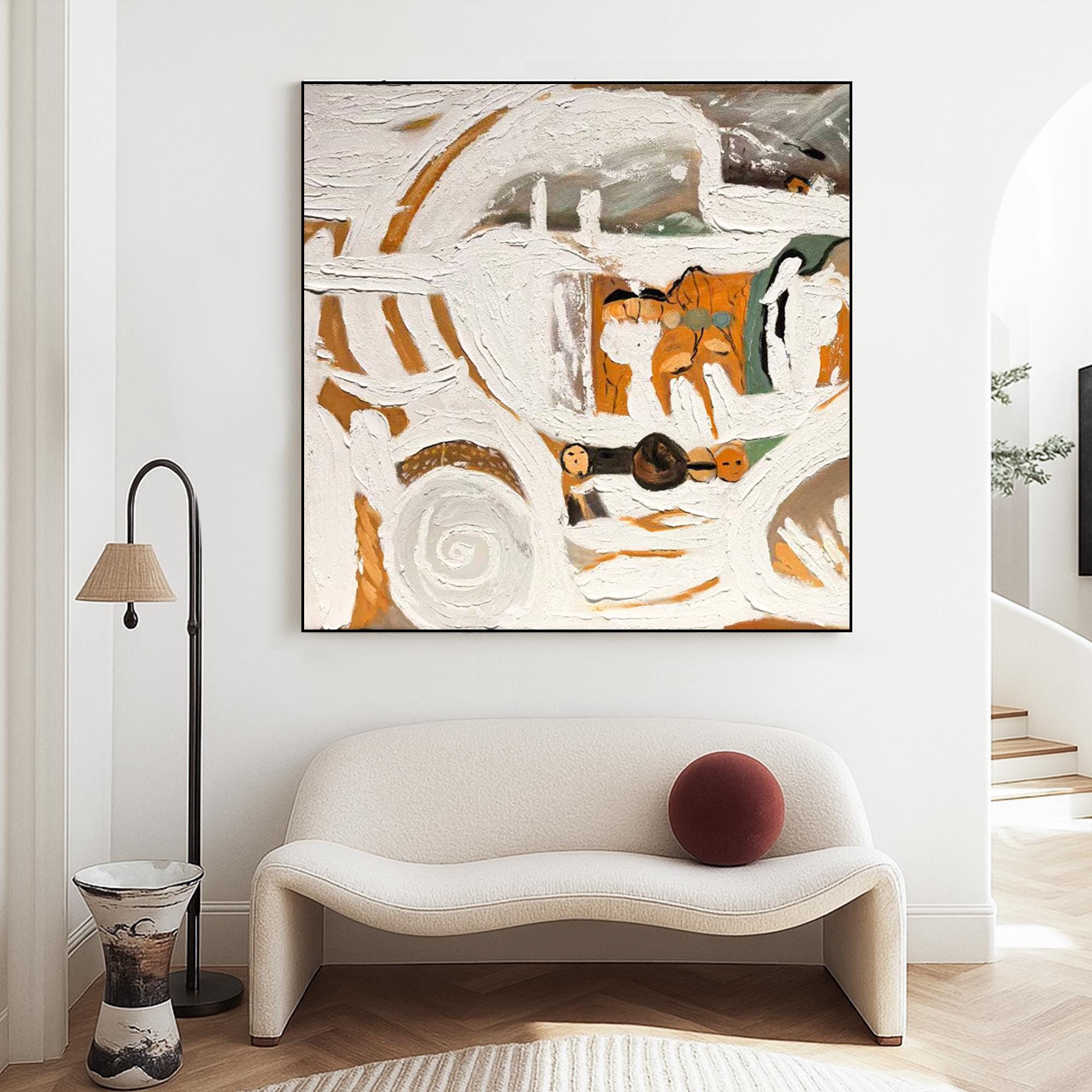 Textured Abstract Expressionist Oil Painting | Earth Tone Thick Impasto Art on Canvas | Original Handmade Emotional Wall Decor