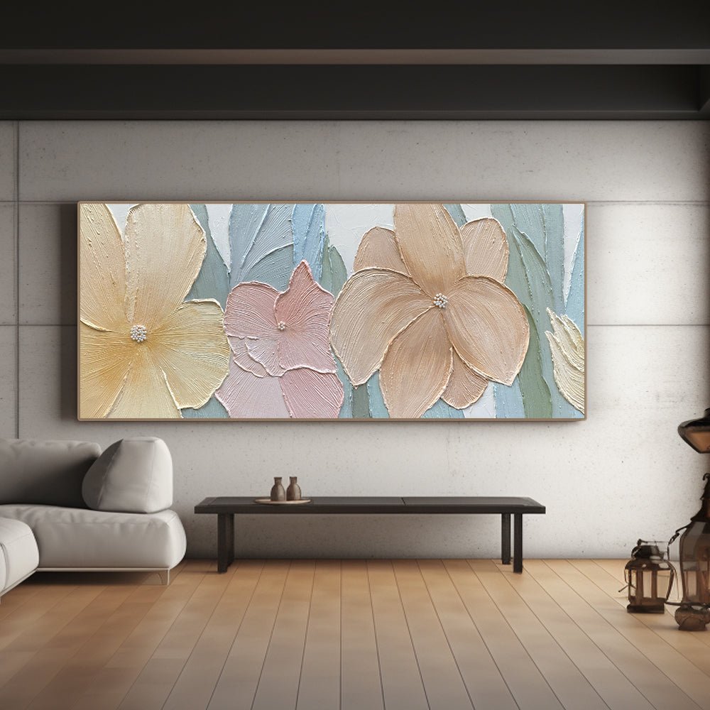 Abstrakt farverigt maleri "Blomsterserenade"