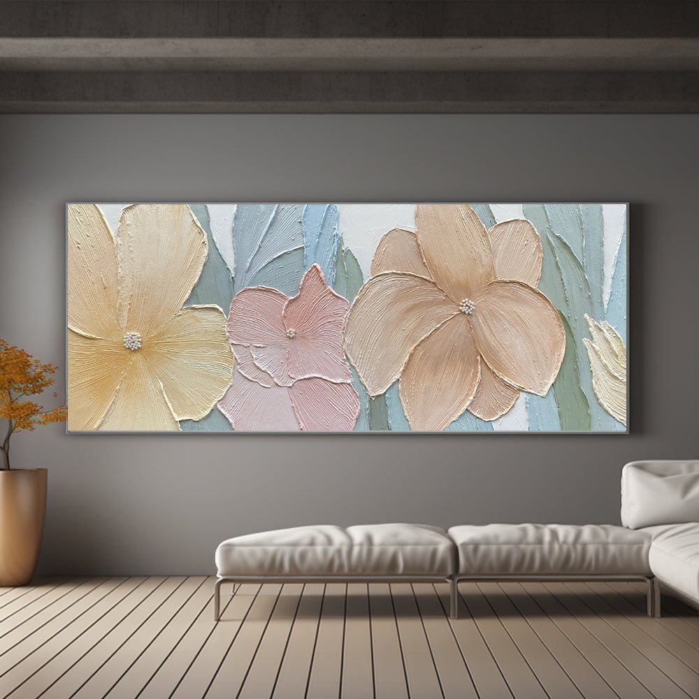 Abstrakt farverigt maleri "Blomsterserenade"
