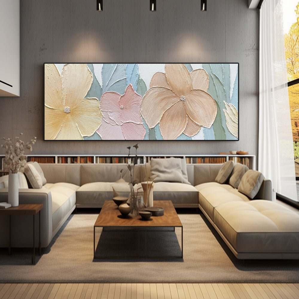 Abstrakt farverigt maleri "Blomsterserenade"