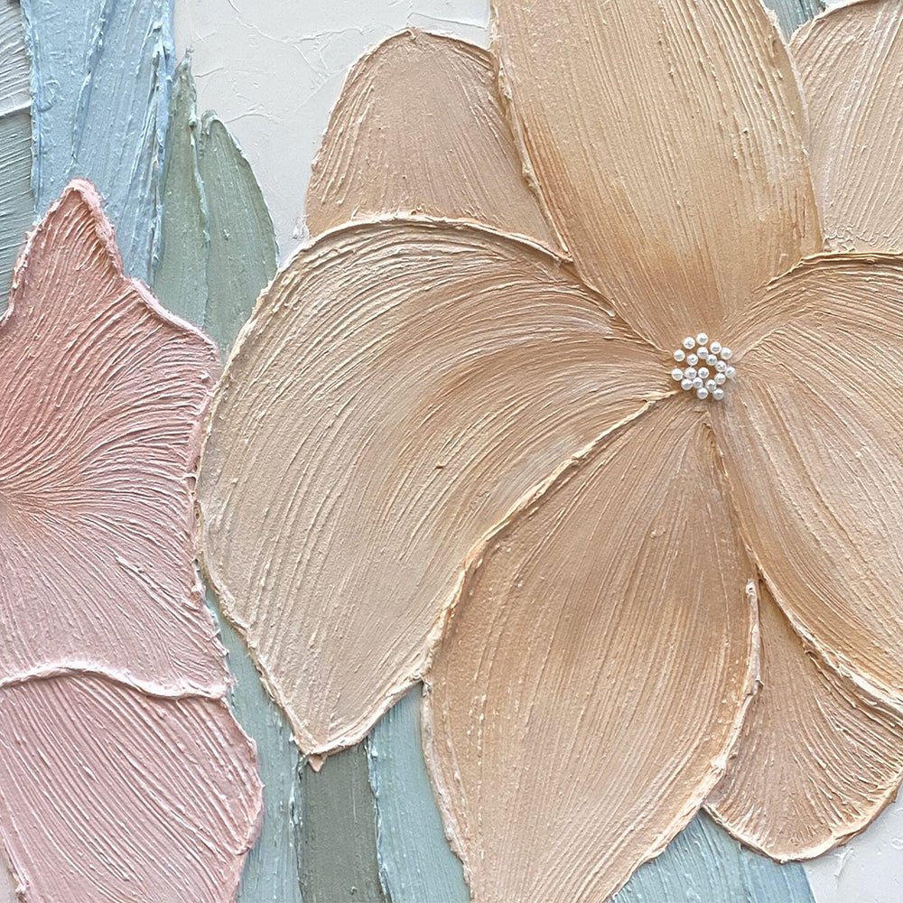 Abstrakt farverigt maleri "Blomsterserenade"