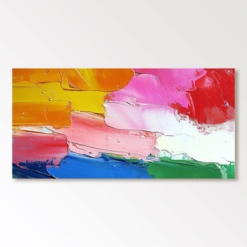 Abstract Colorful Painting "Coucher du Soleil Arc-en-Ciel"