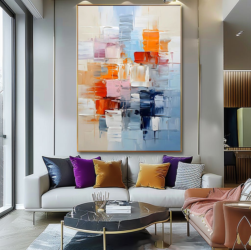 Abstract Colorful Painting "Mémoire Urbaine"