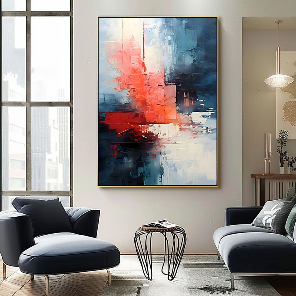 Abstract Colorful Painting "Rythmes Oubliés"