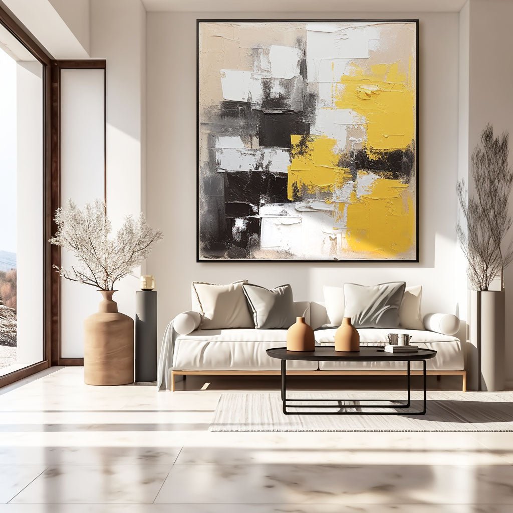 Abstract Painting "Aged Gold in the Mist"