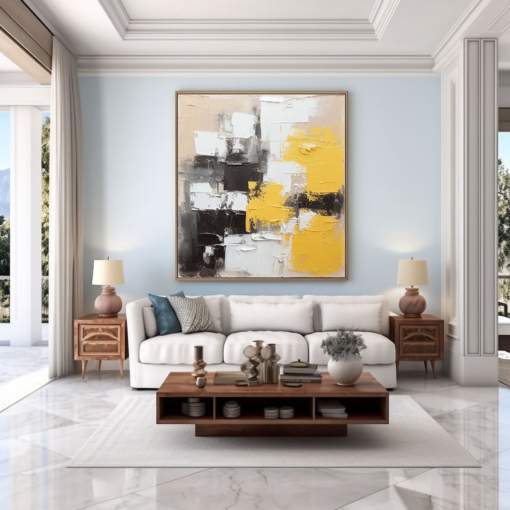 Abstract Painting "Aged Gold in the Mist"