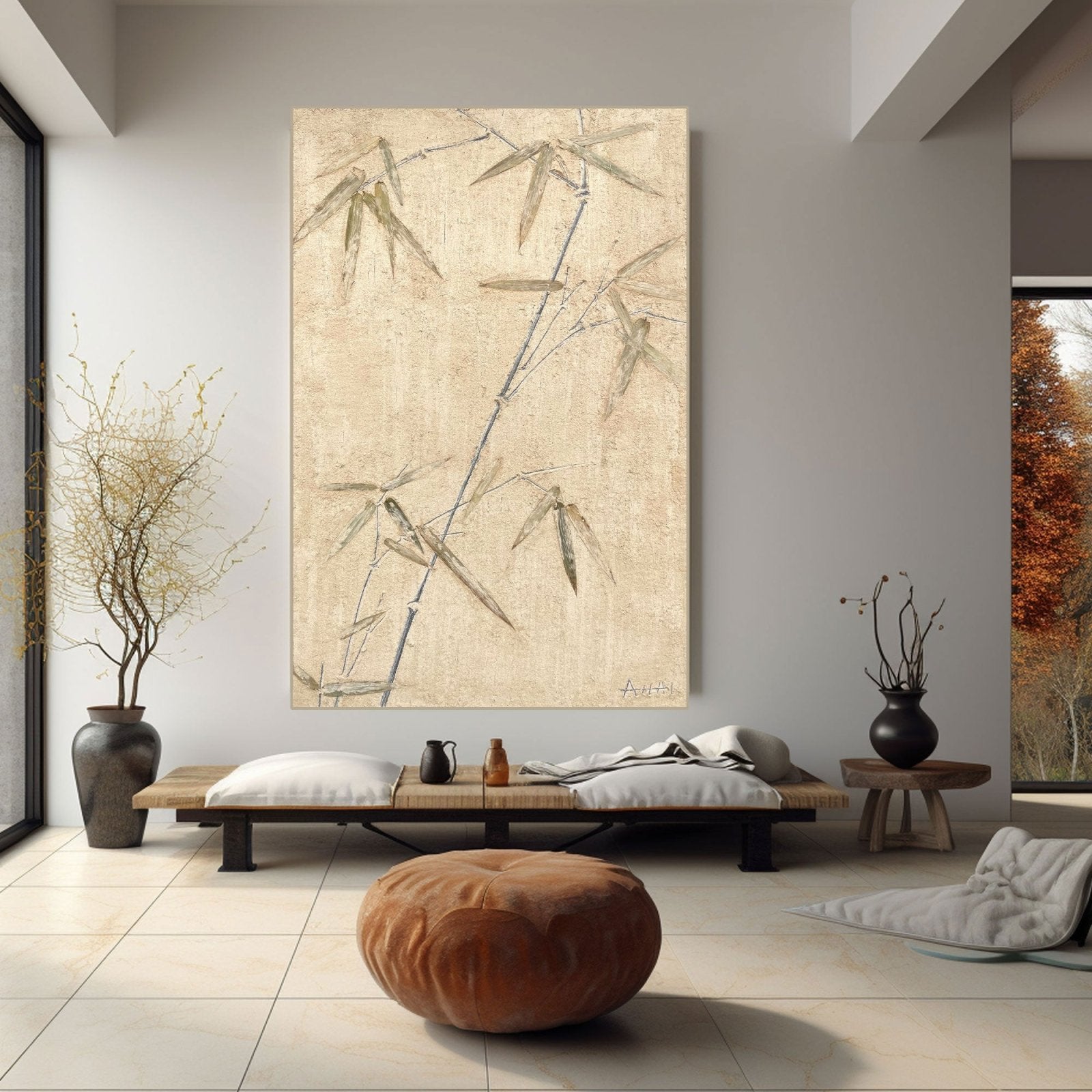 Abstract Painting "Bambuens Tystnad”