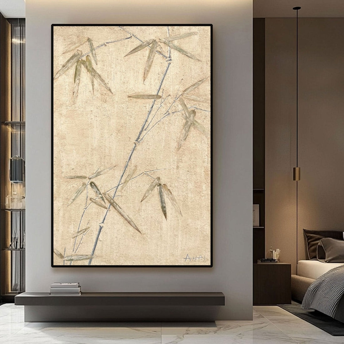 Abstract Painting "Bambuens Tystnad”