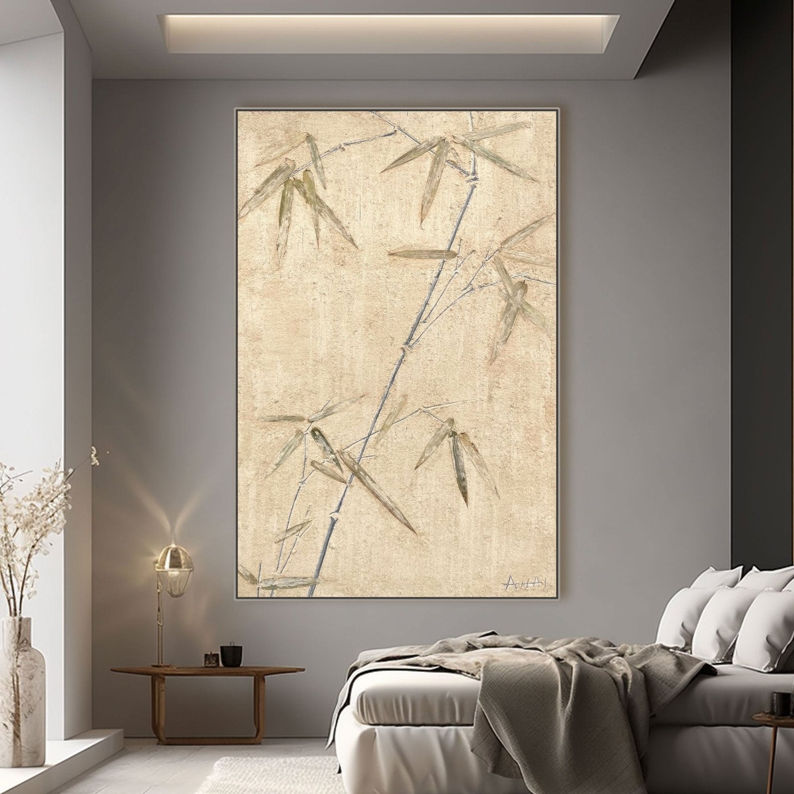 Abstract Painting "Bambuens Tystnad”