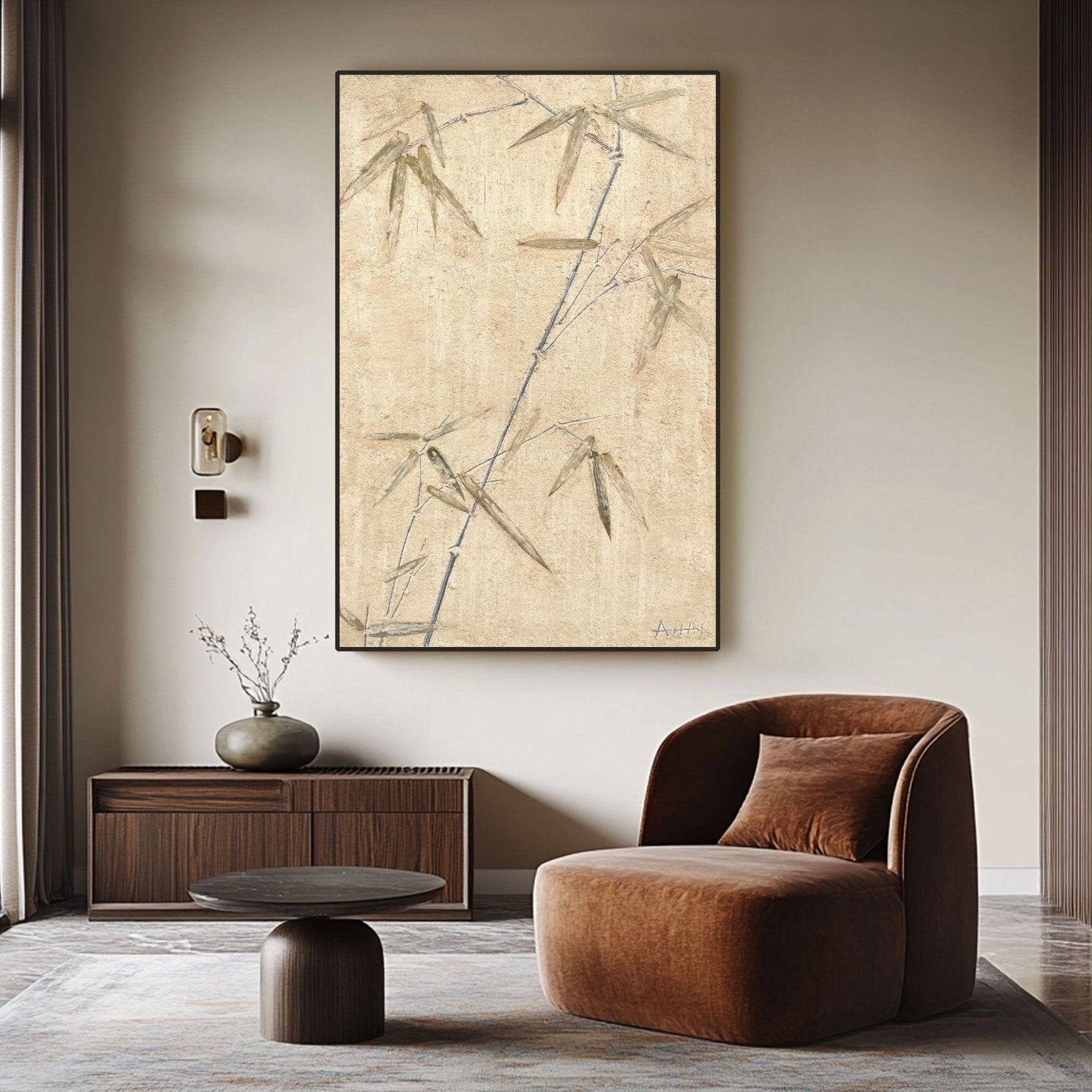 Abstract Painting "Bambuens Tystnad”