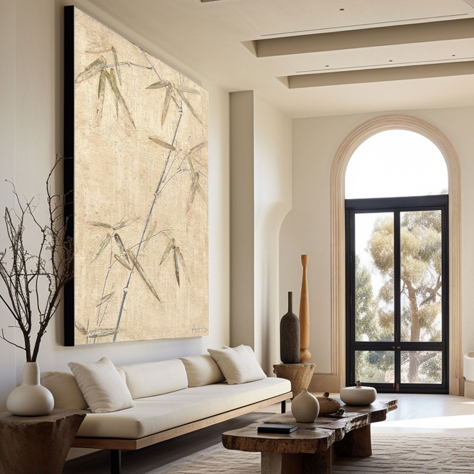 Abstract Painting "Bambuens Tystnad”