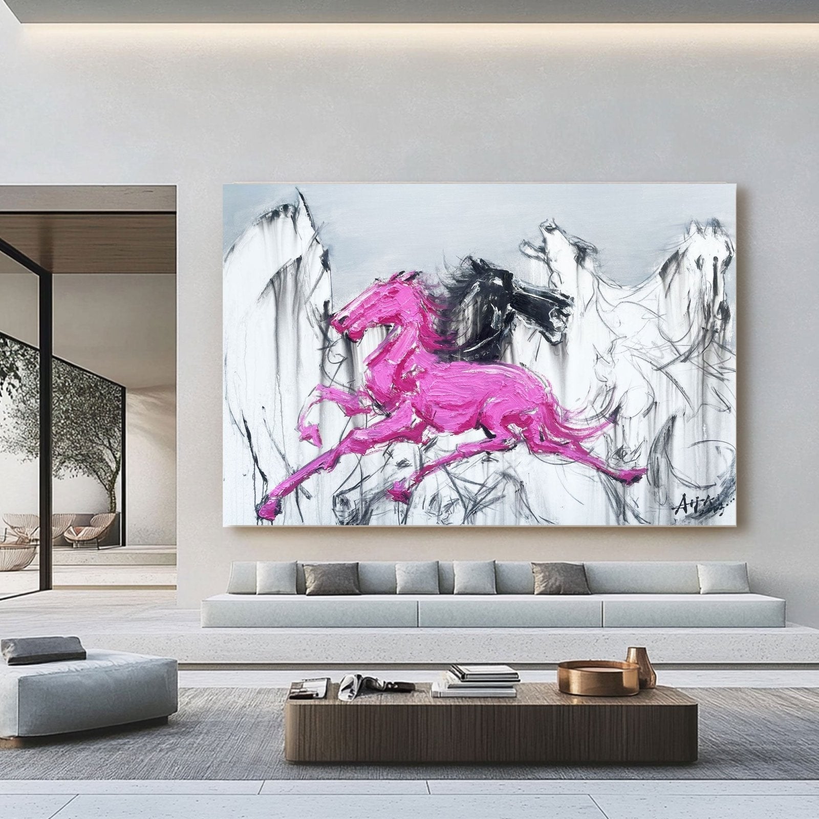 Abstract Painting "Bežící Kůňové Sny"