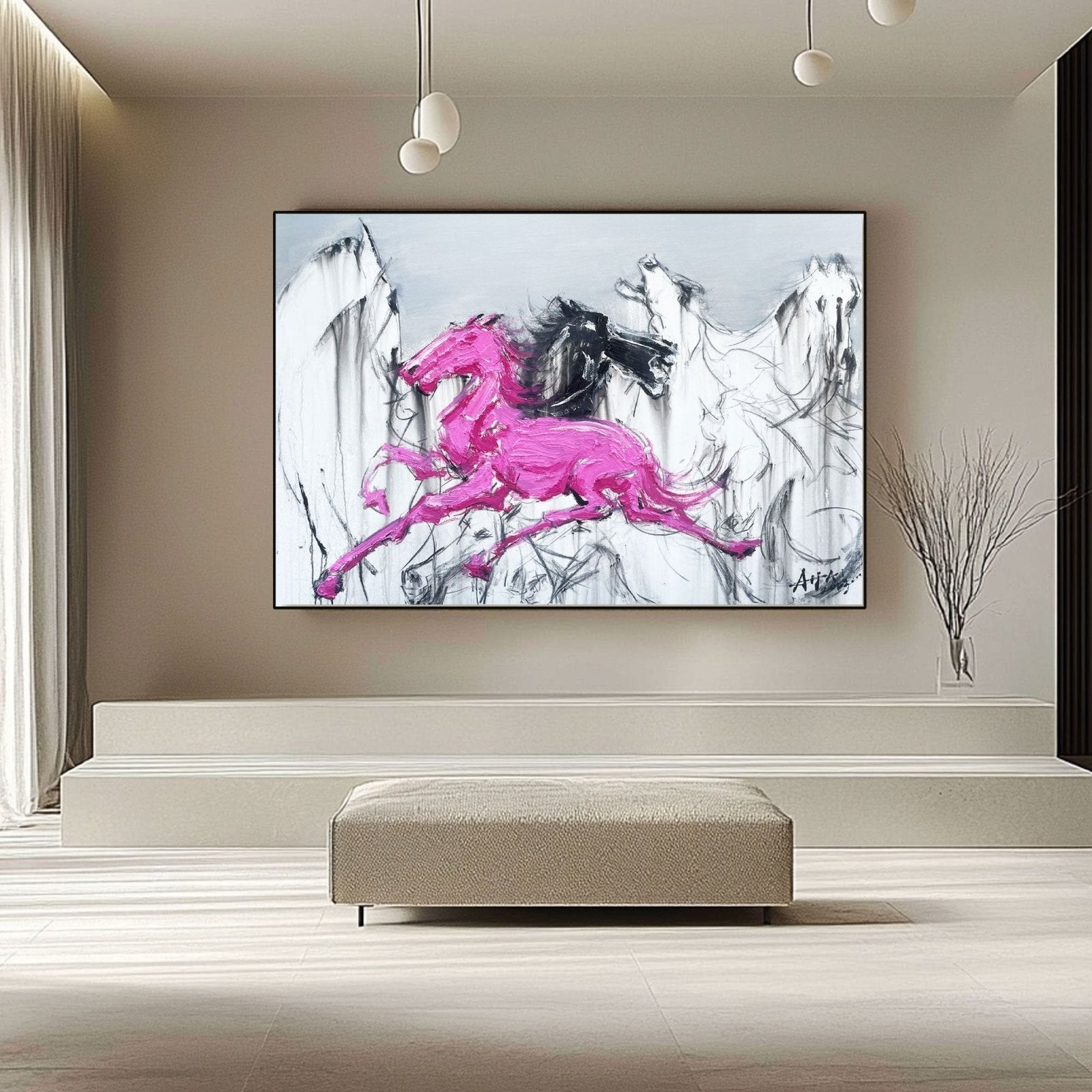 Abstract Painting "Bežící Kůňové Sny"
