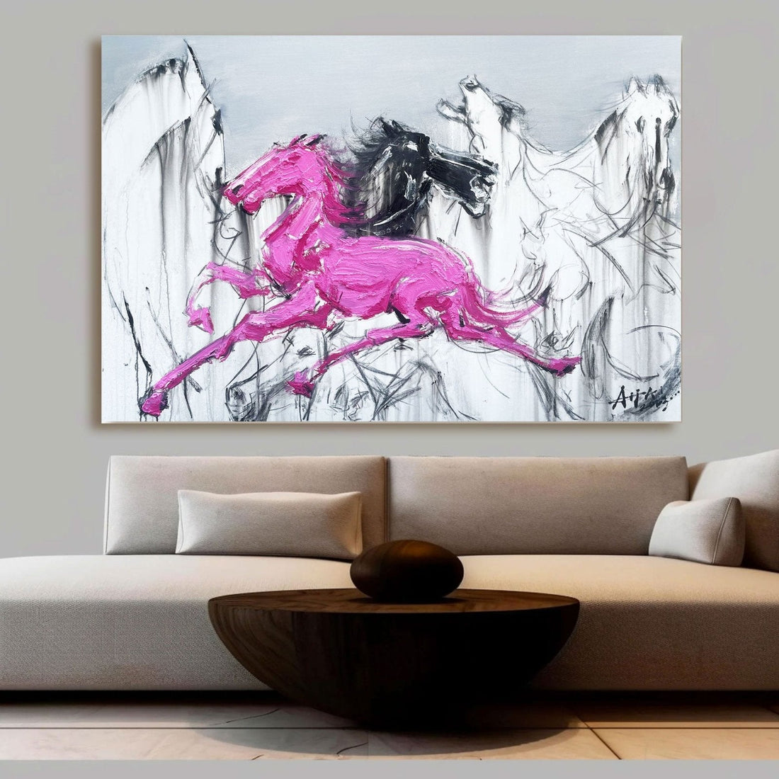 Abstract Painting "Bežící Kůňové Sny"
