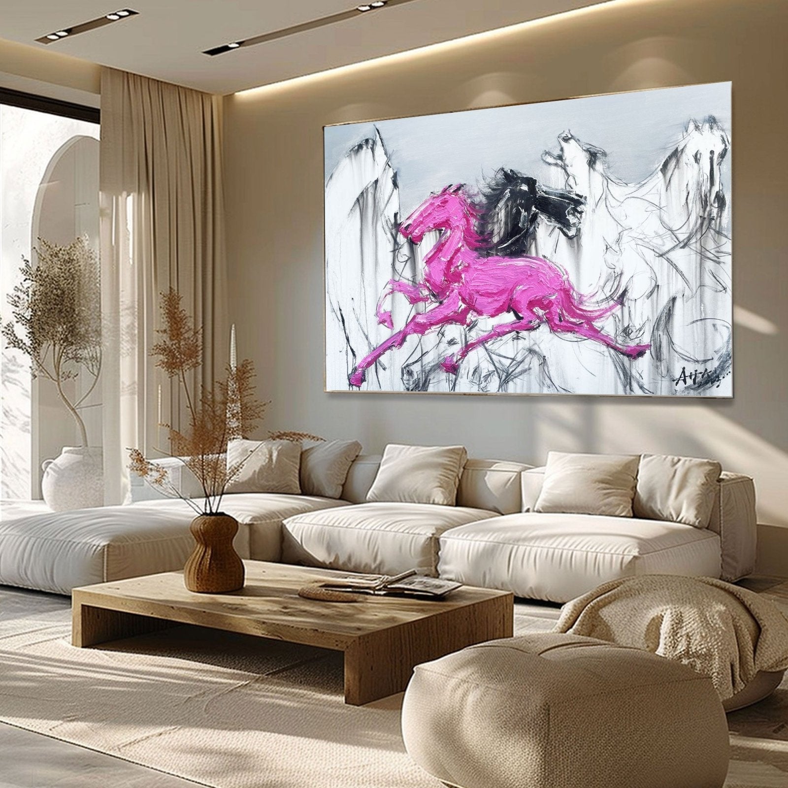 Abstract Painting "Bežící Kůňové Sny"