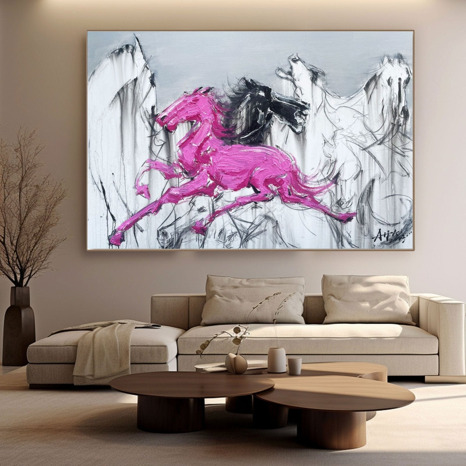 Abstract Painting "Bežící Kůňové Sny"