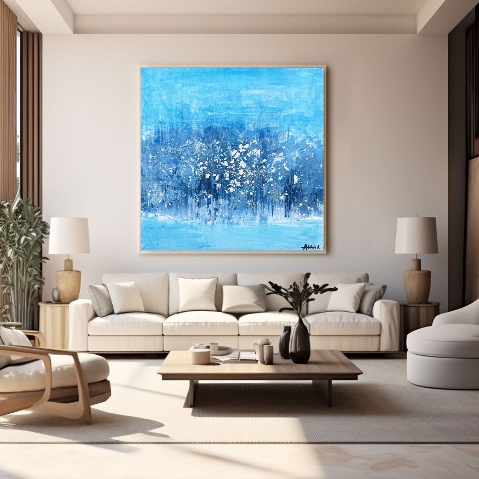 Abstract Painting "Blå Drömverden”