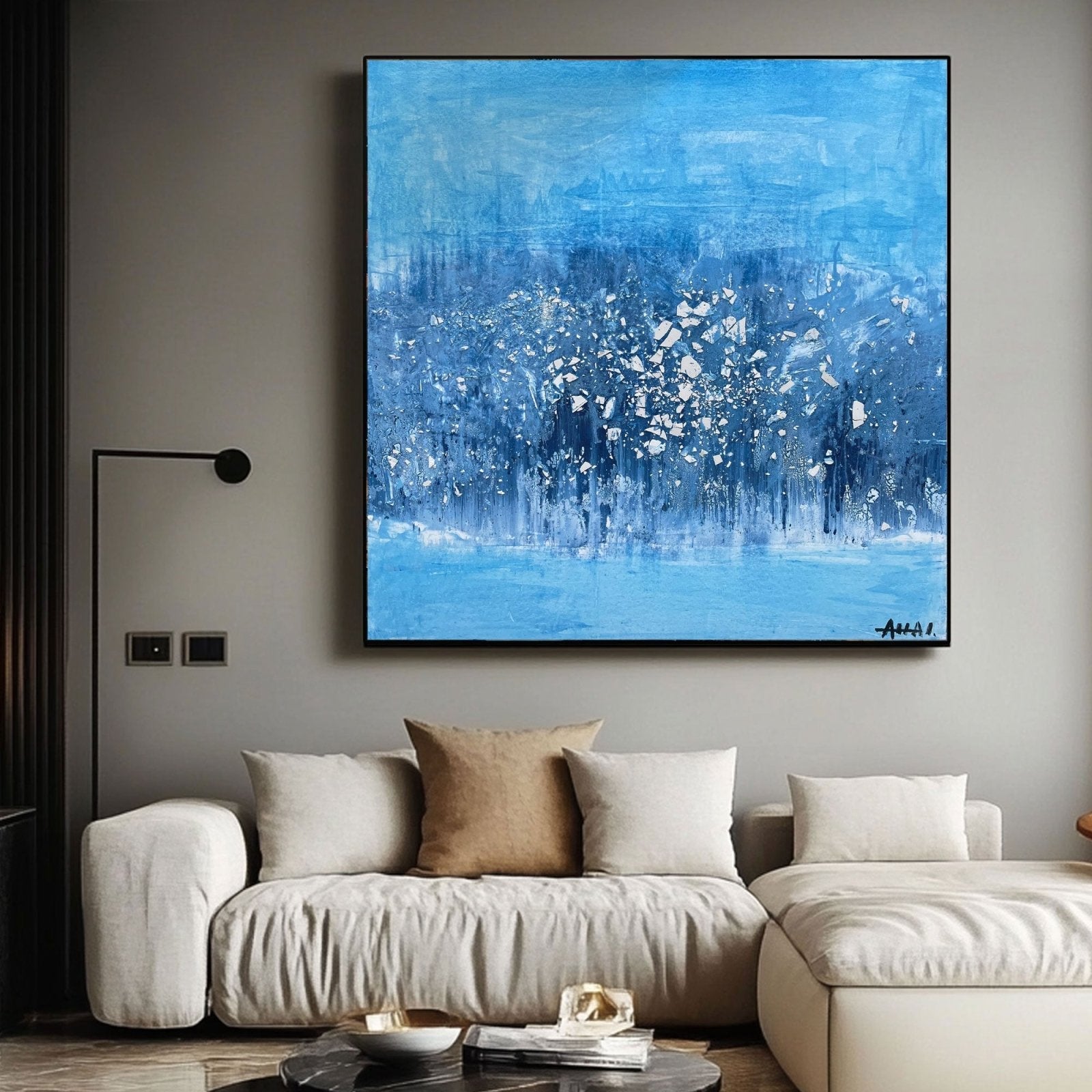 Abstract Painting "Blå Drömverden”