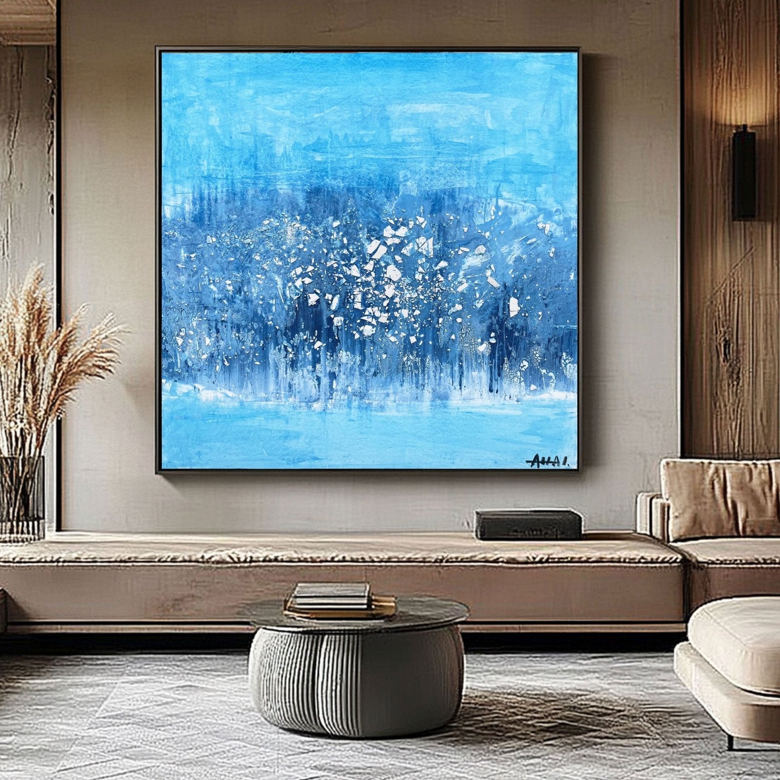 Abstract Painting "Blå Drömverden”