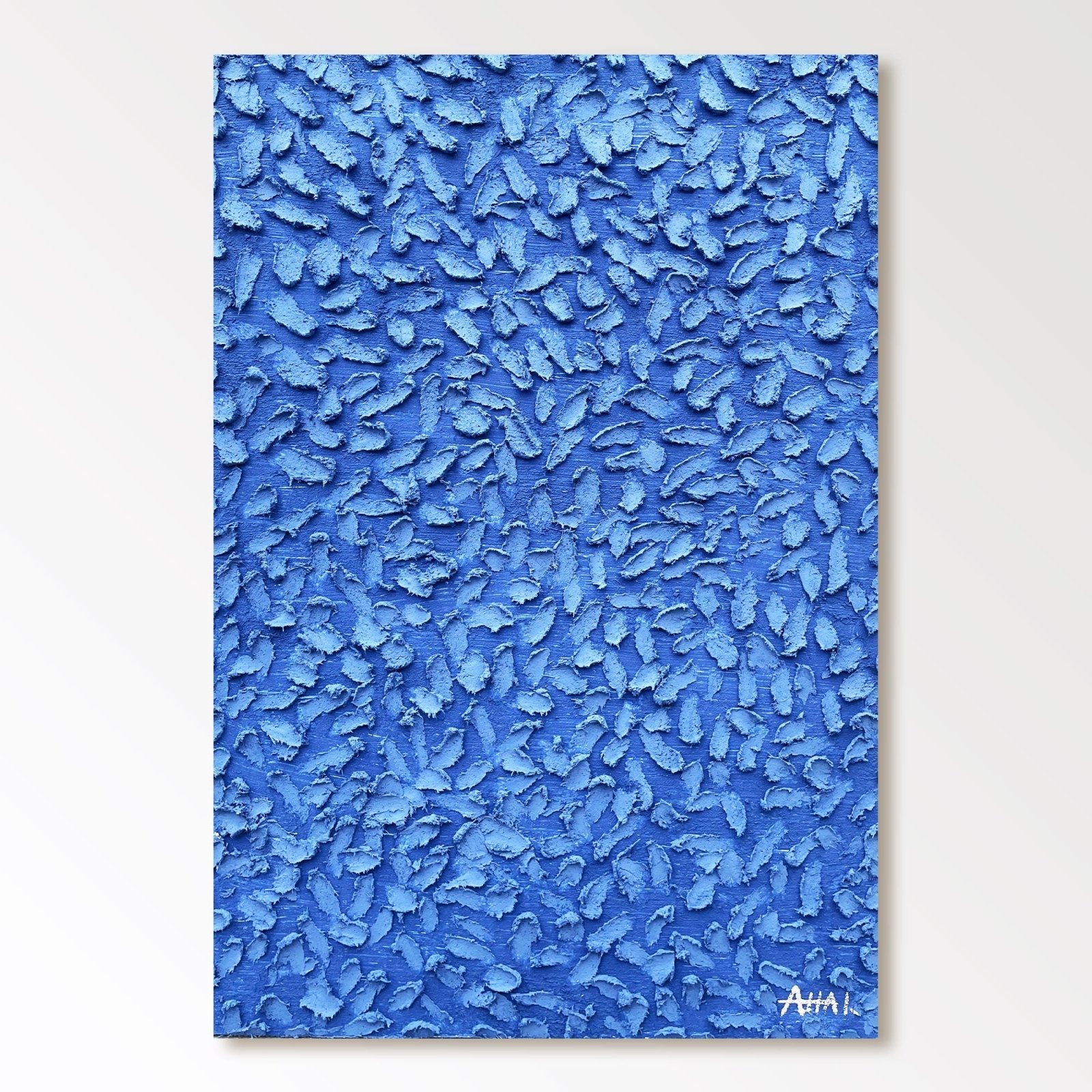 Abstraktes Gemälde „Blå Skurar“