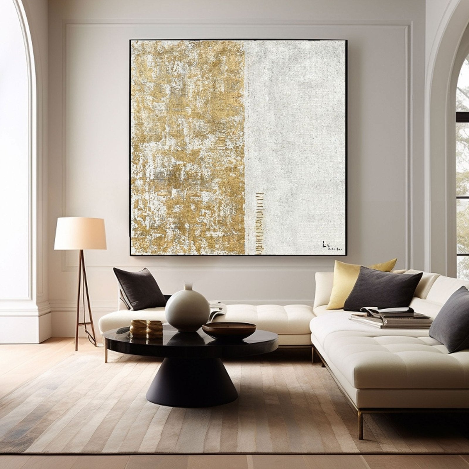 Abstract Painting "Contraste Dorado”