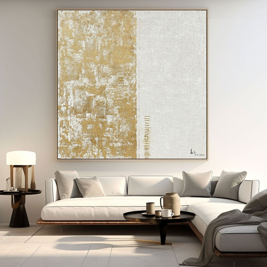 Abstract Painting "Contraste Dorado”