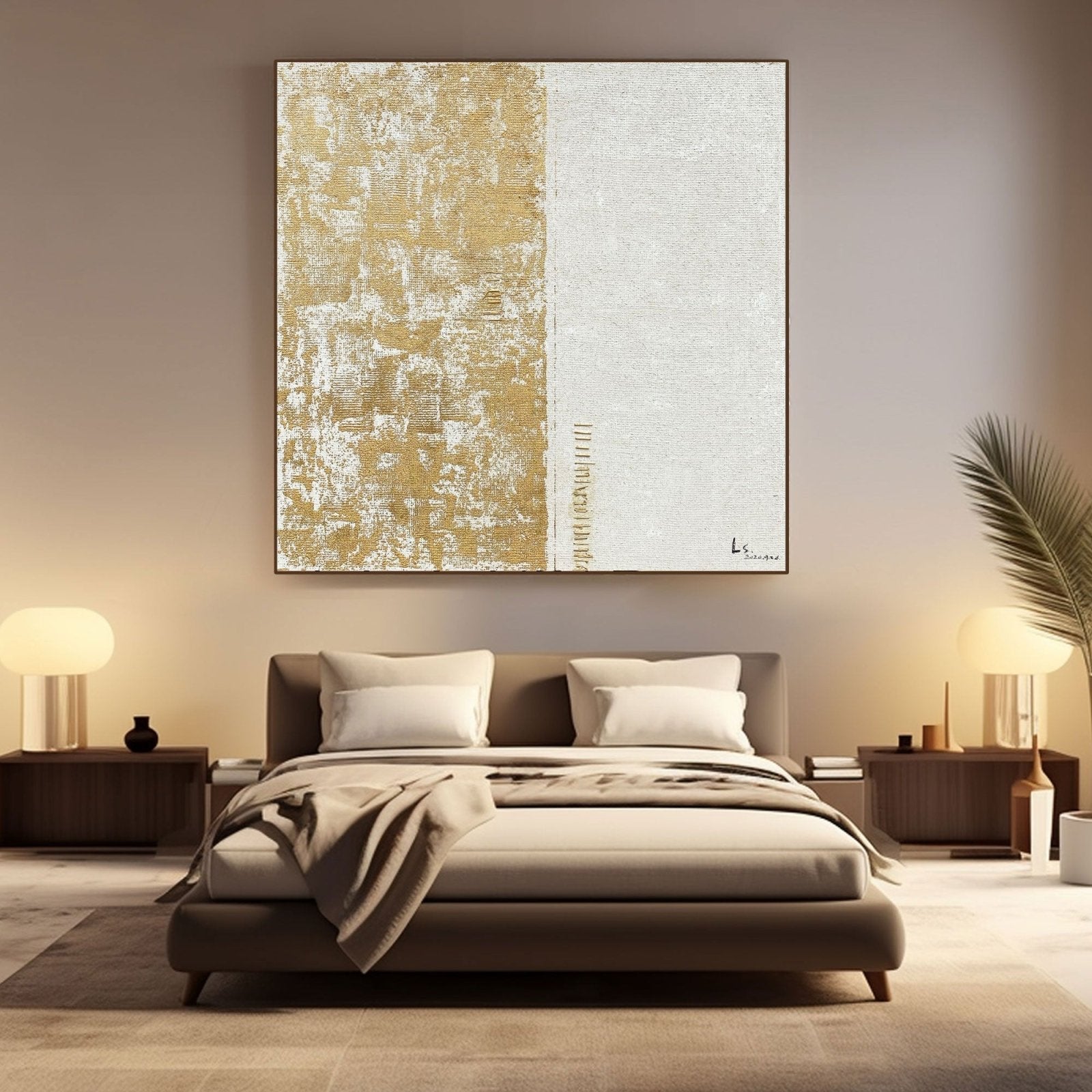 Abstract Painting "Contraste Dorado”