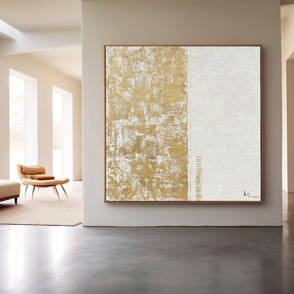 Abstract Painting "Contraste Dorado”