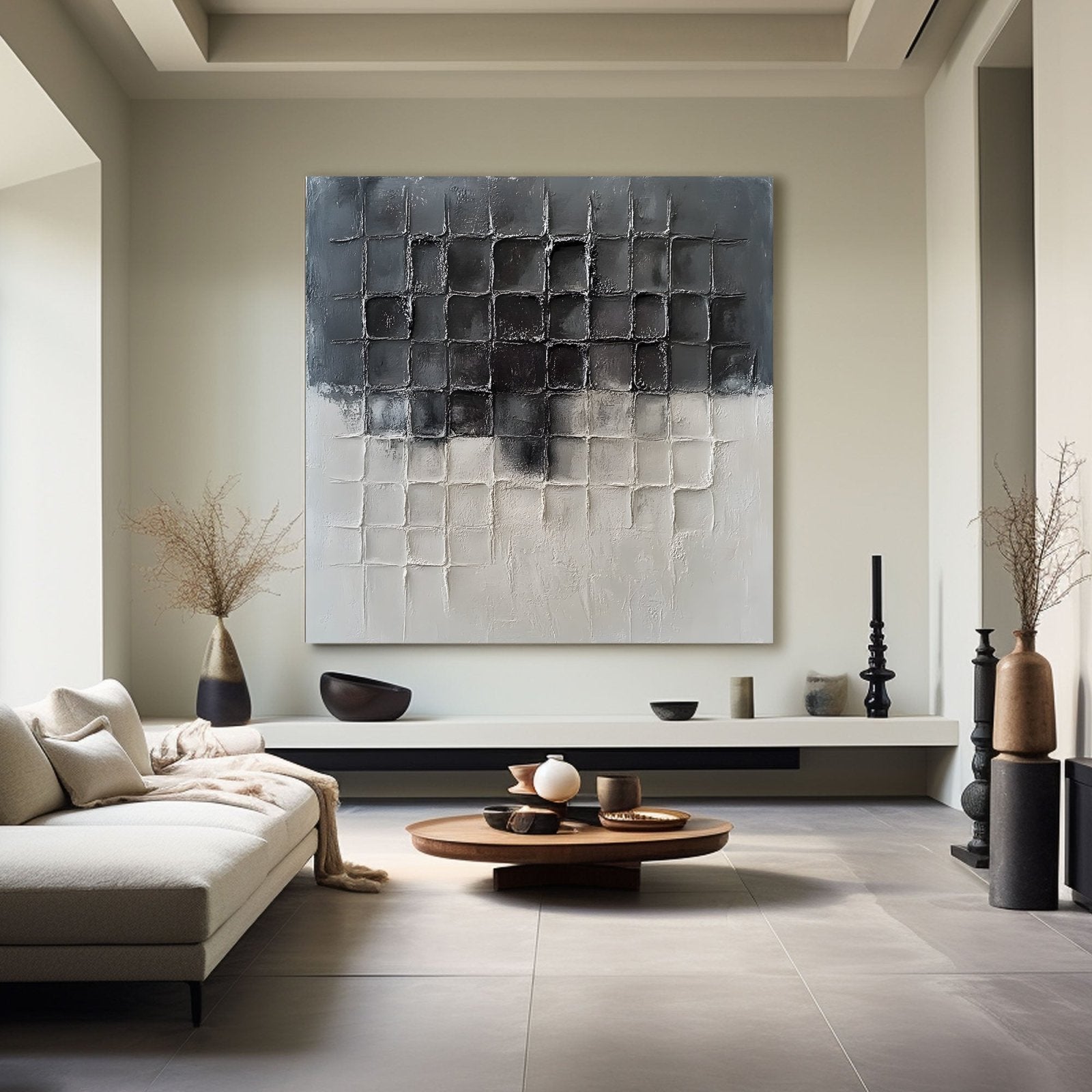 Abstract Painting "Mörker och Ljus”