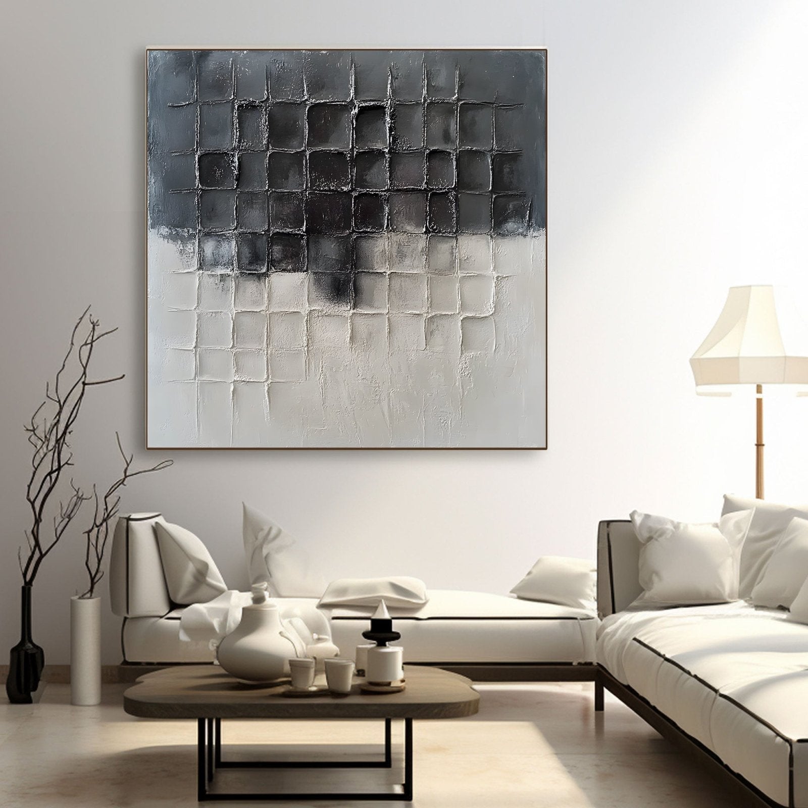 Abstract Painting "Mörker och Ljus”