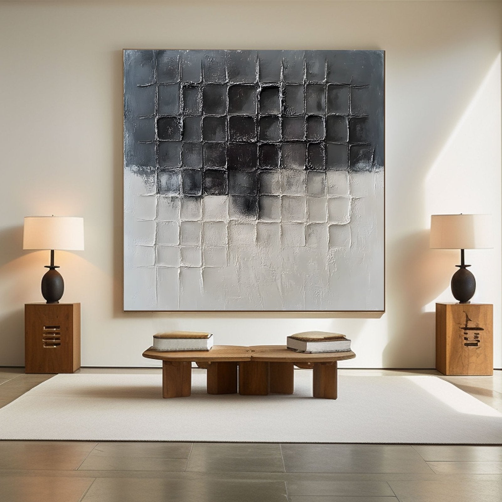 Abstract Painting "Mörker och Ljus”