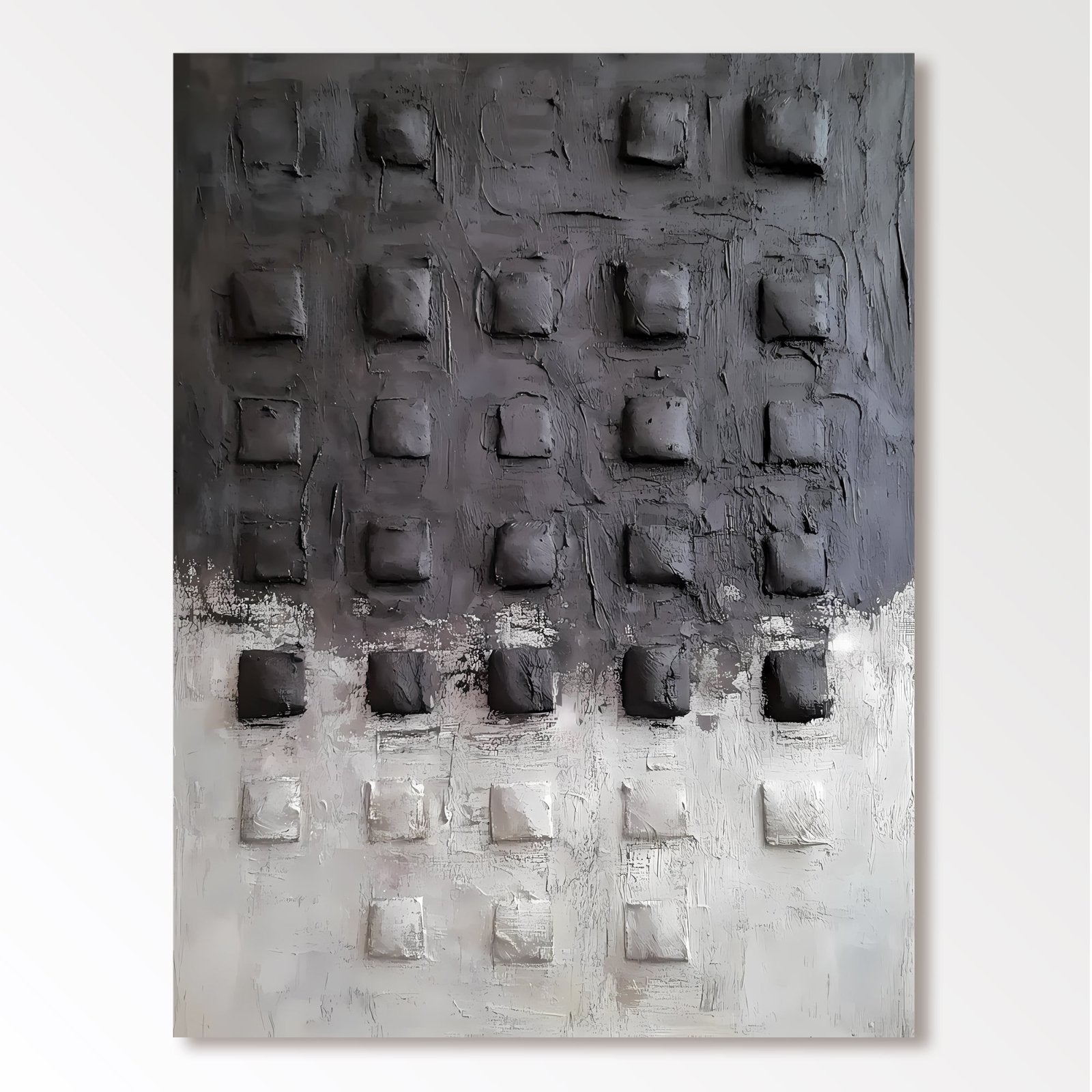 Abstract Painting "Cuadrados Grisáceos”